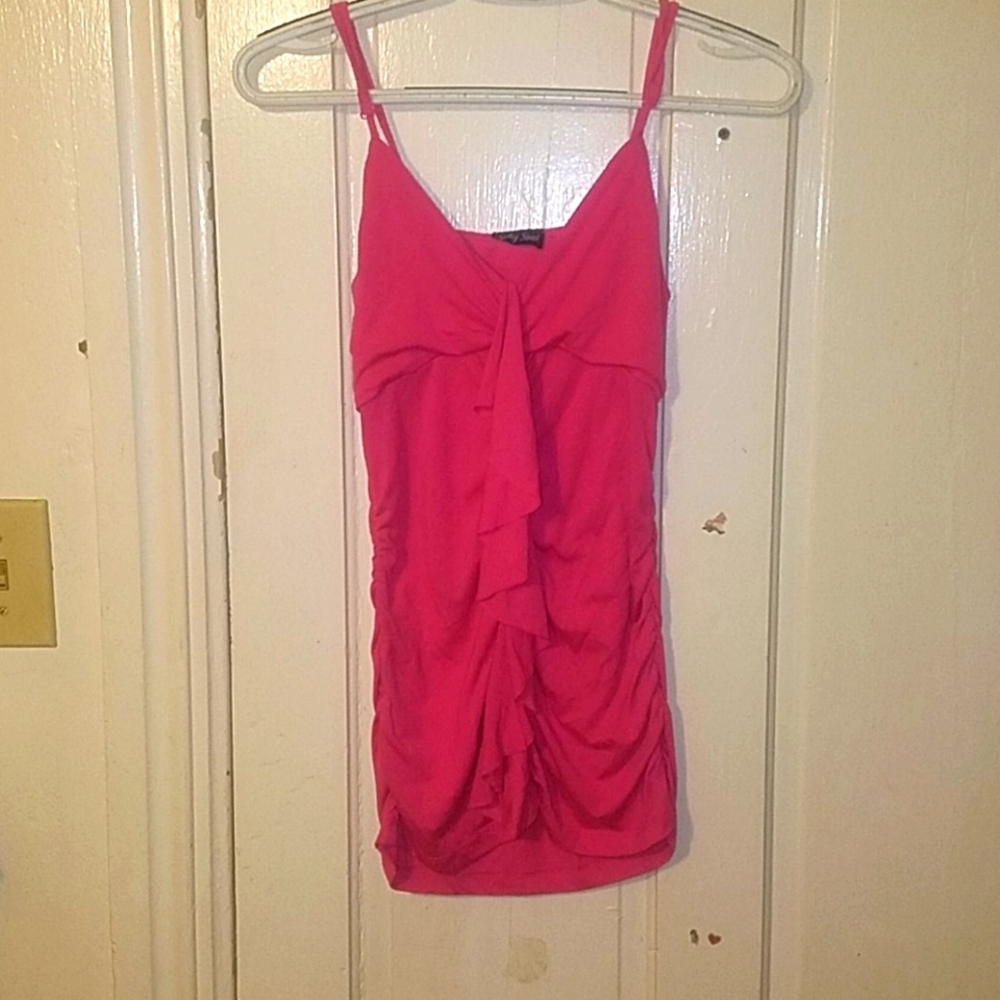 Small Spring Street Pink Ruffle Tank Top